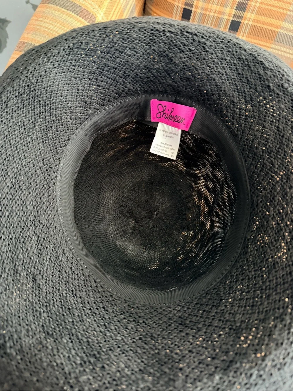 Black Knit Wide-Brim Hat with Subtle Logo Accent